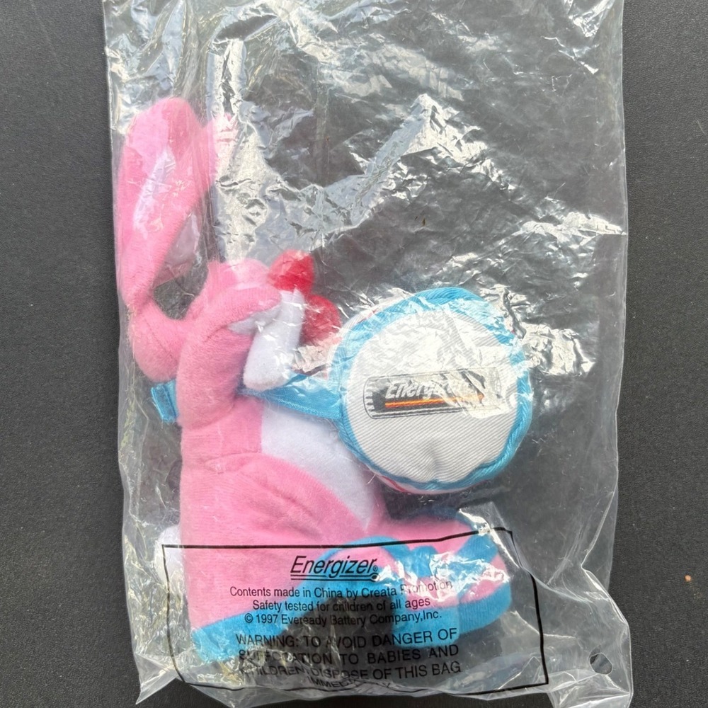 Vintage 1997 Energizer Bunny Plush New in Bag Sealed Advertising Mascot Drum Toy